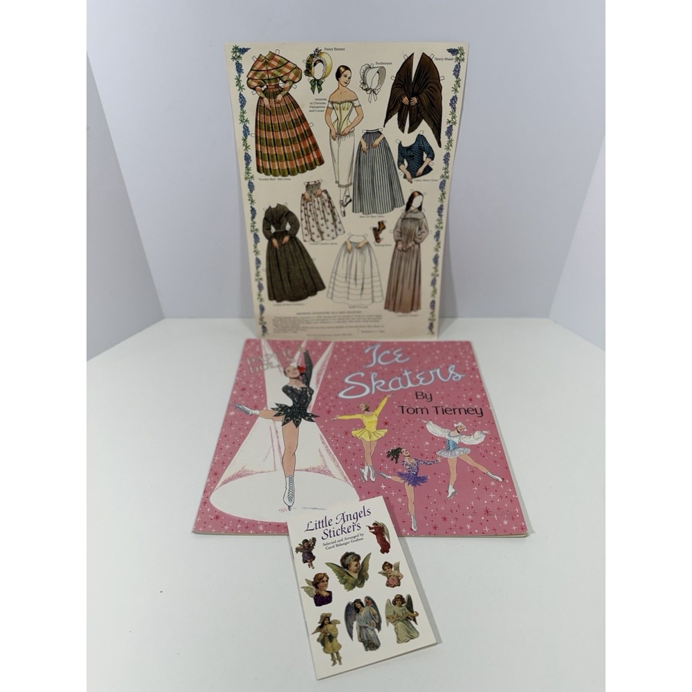 VTG Ice Skaters Paper Dolls by Tom Tierney 1995 + Leaflet Angels Sticks And More
